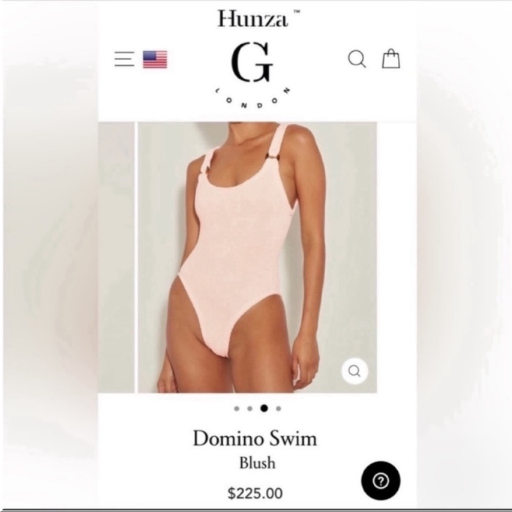 Last One 🐚 Hunza G 🐚 Domino Crinkle Bathing Suit in Blush - NWT - Picture 7 of 8
